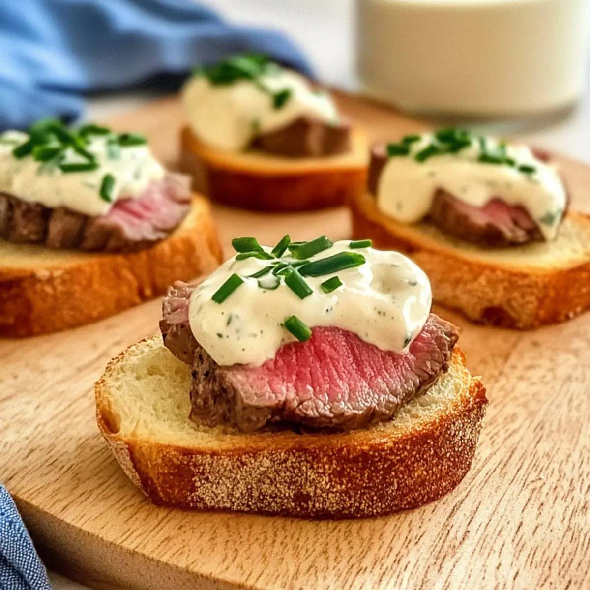 Steak Crostini with Horseradish Cream