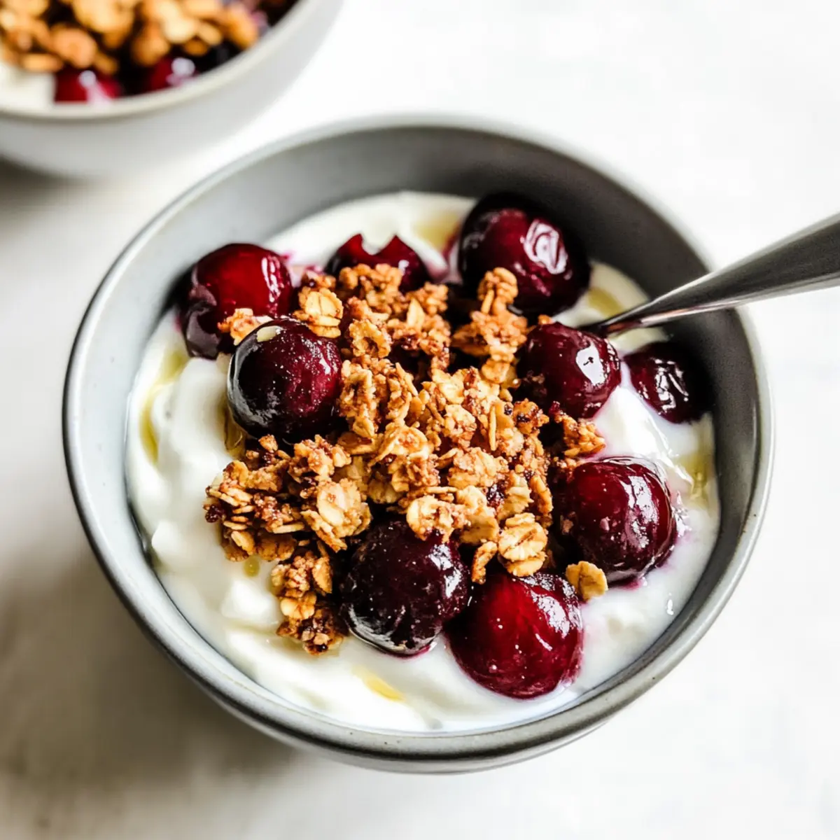 Roasted Cherry Yogurt Bowl