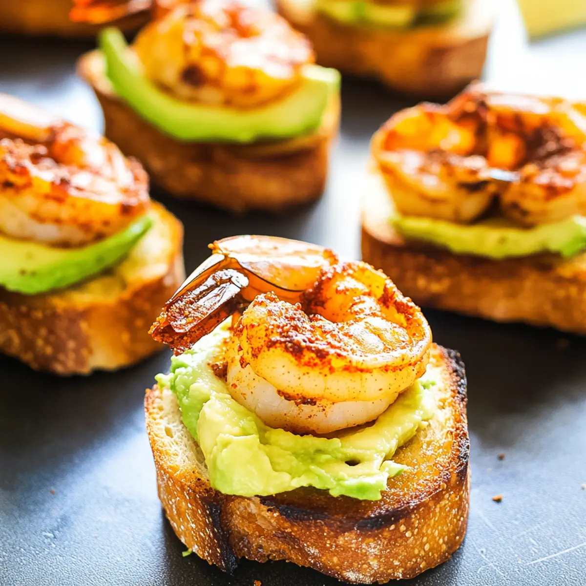 Chili Shrimp and Avocado Crostini
