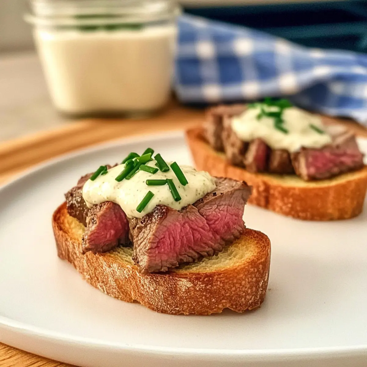 Steak Crostini with Horseradish Cream