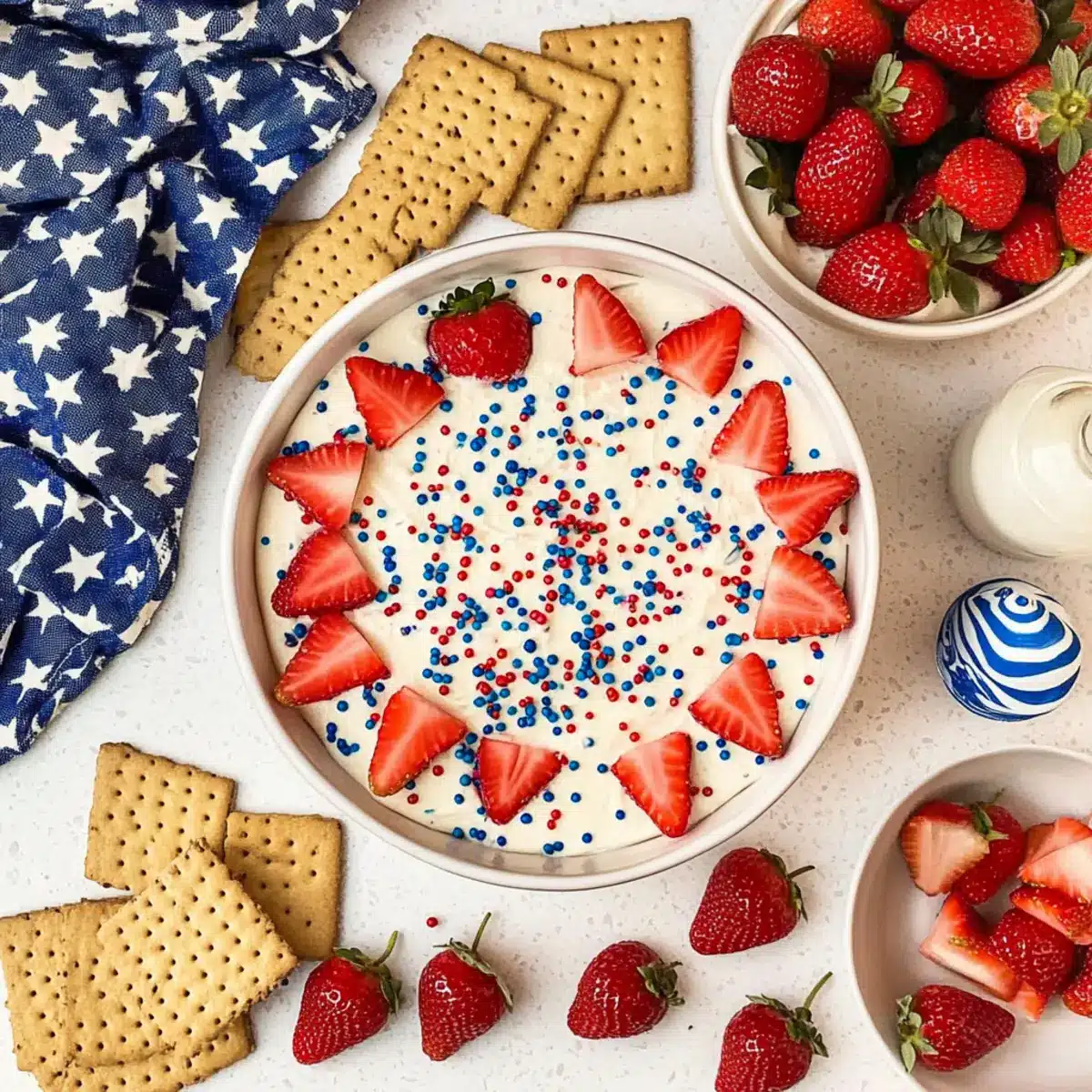Red White and Blue Funfetti Cake Dip