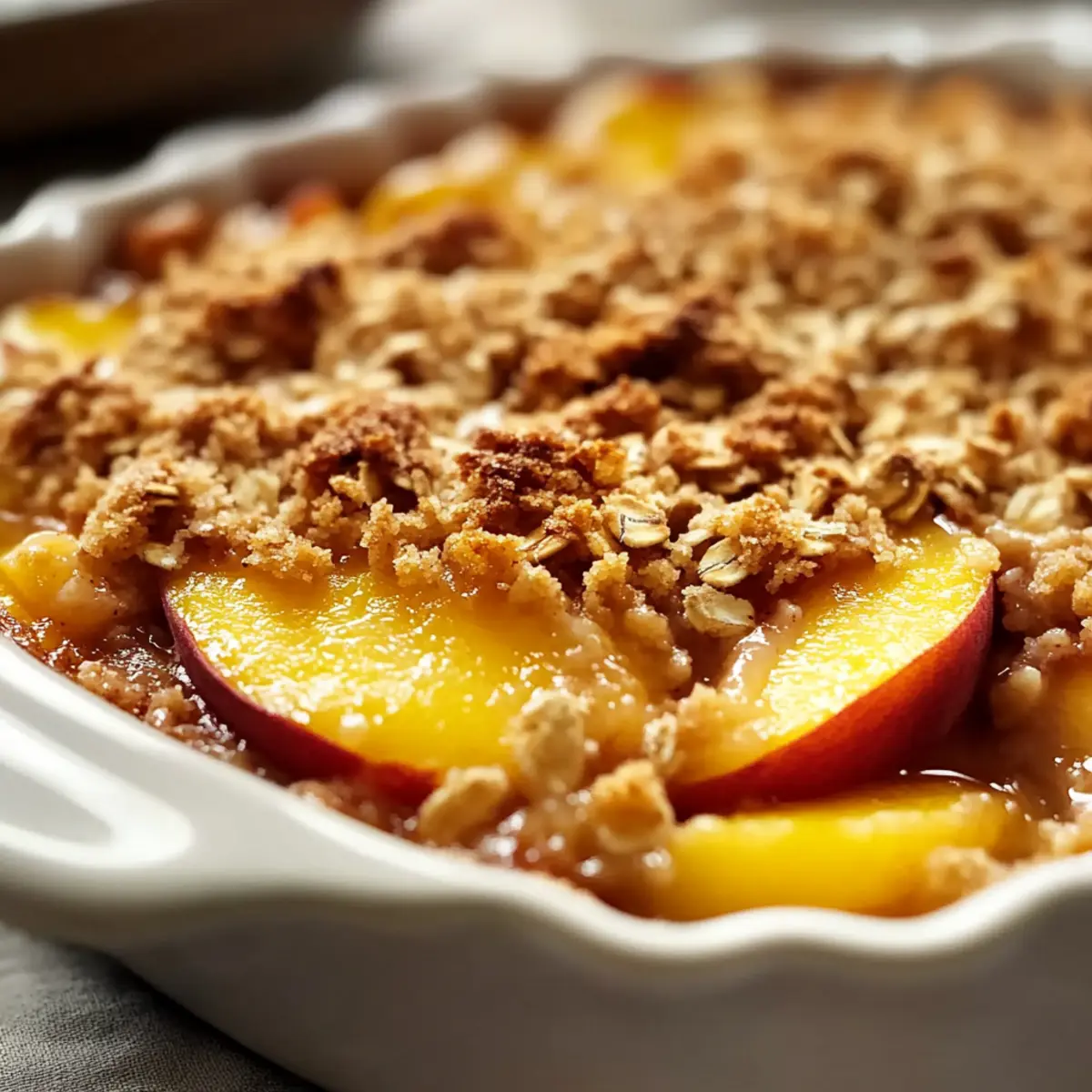 Peach Cobbler with Oatmeal Topping
