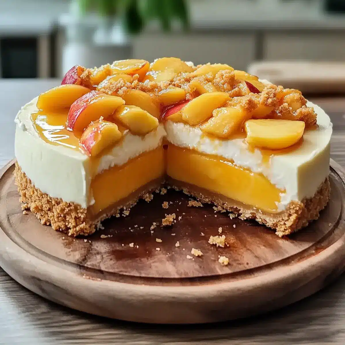 Peach Cobbler Cheesecake