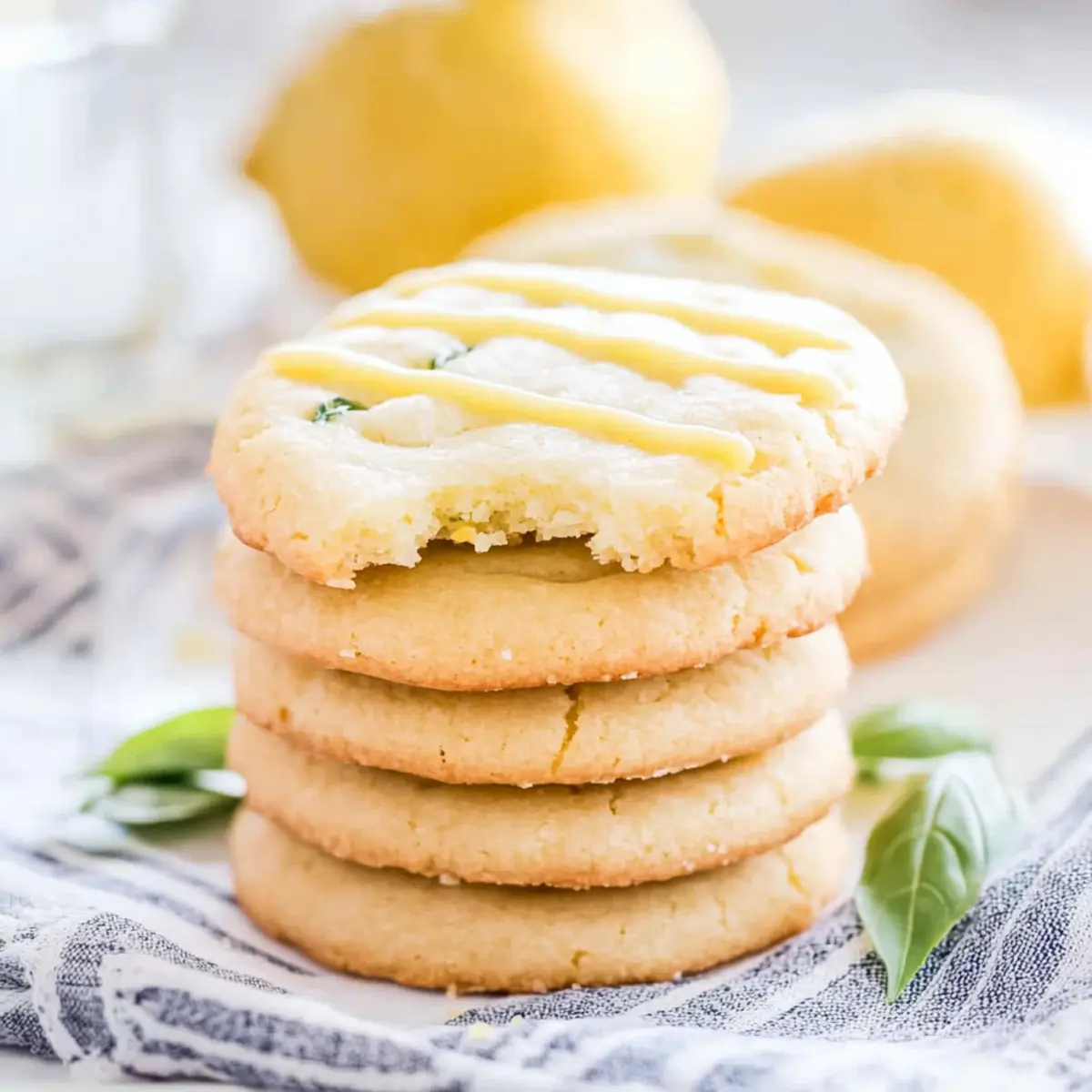 Lemon Basil Shortbread Cookies