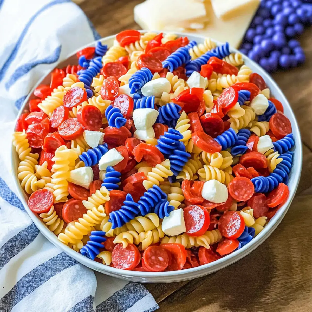 Red, White, and Blue Pasta Salad
