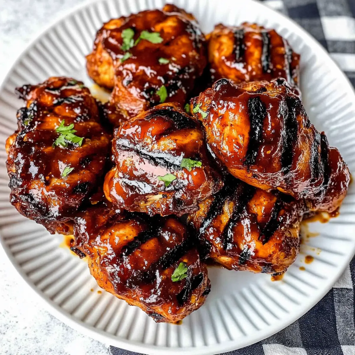 Grilled BBQ Boneless Chicken Thighs