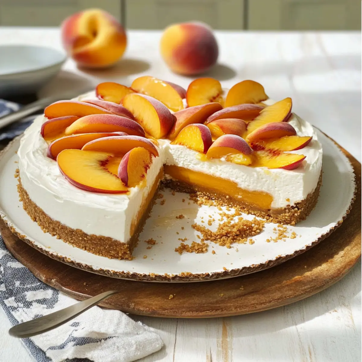 No-Bake Peach Cheesecake
