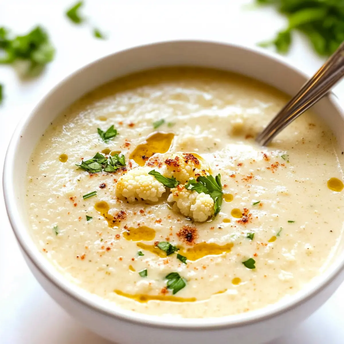 Roasted Garlic Cauliflower Chowder