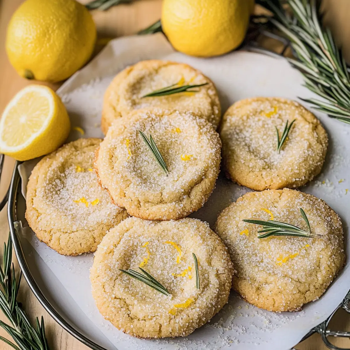 Rosemary Cookies with Lemon Sugar