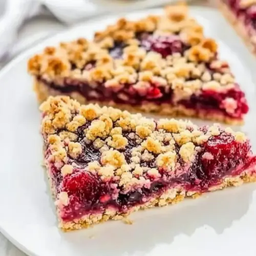 Raspberry Bars with Oatmeal Crumble Topping