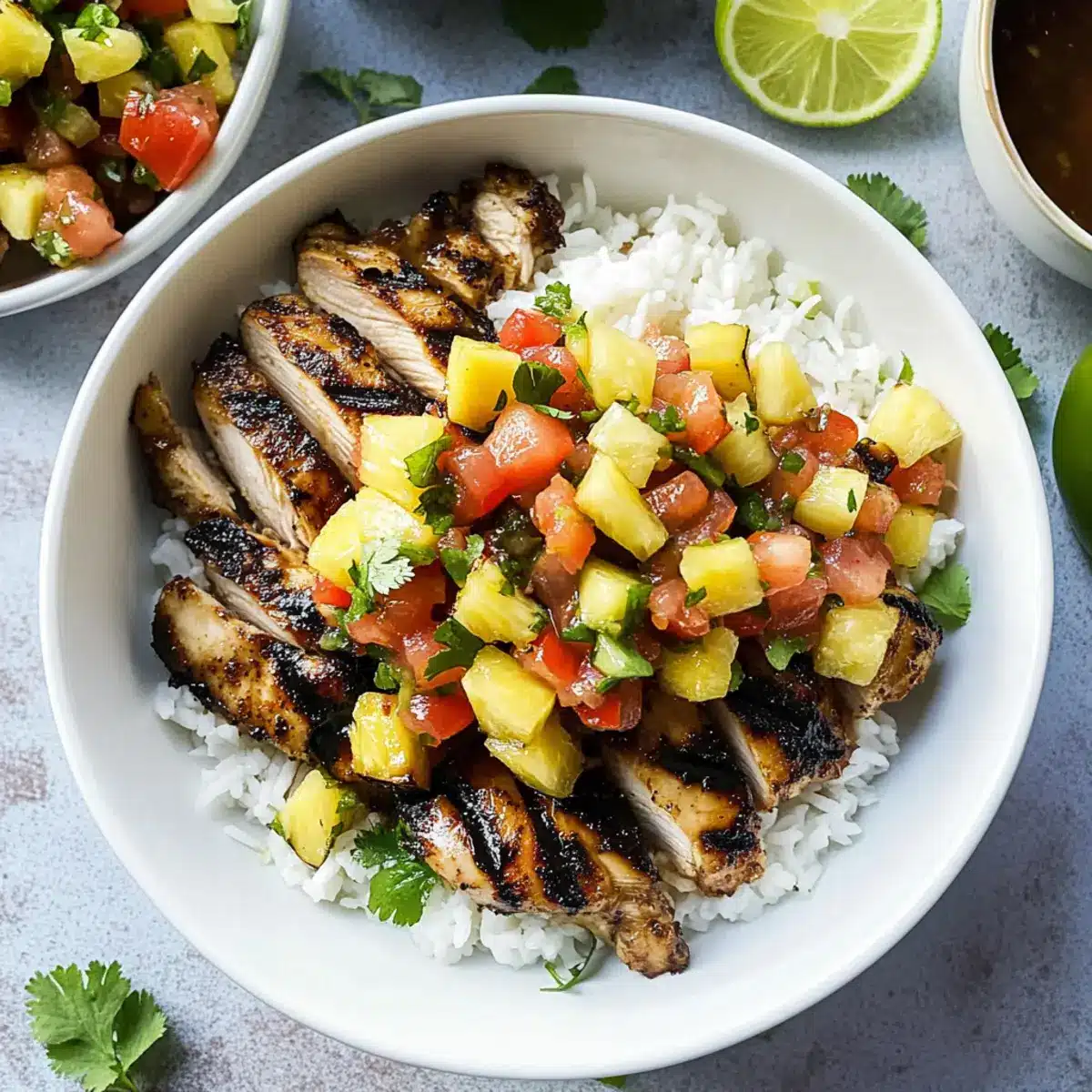 Grilled Pineapple Chicken and Rice