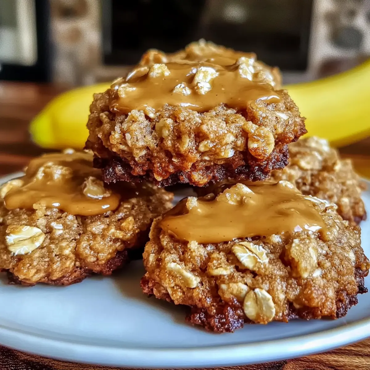 Chewy Peanut Butter Banana Oat Breakfast Cookies