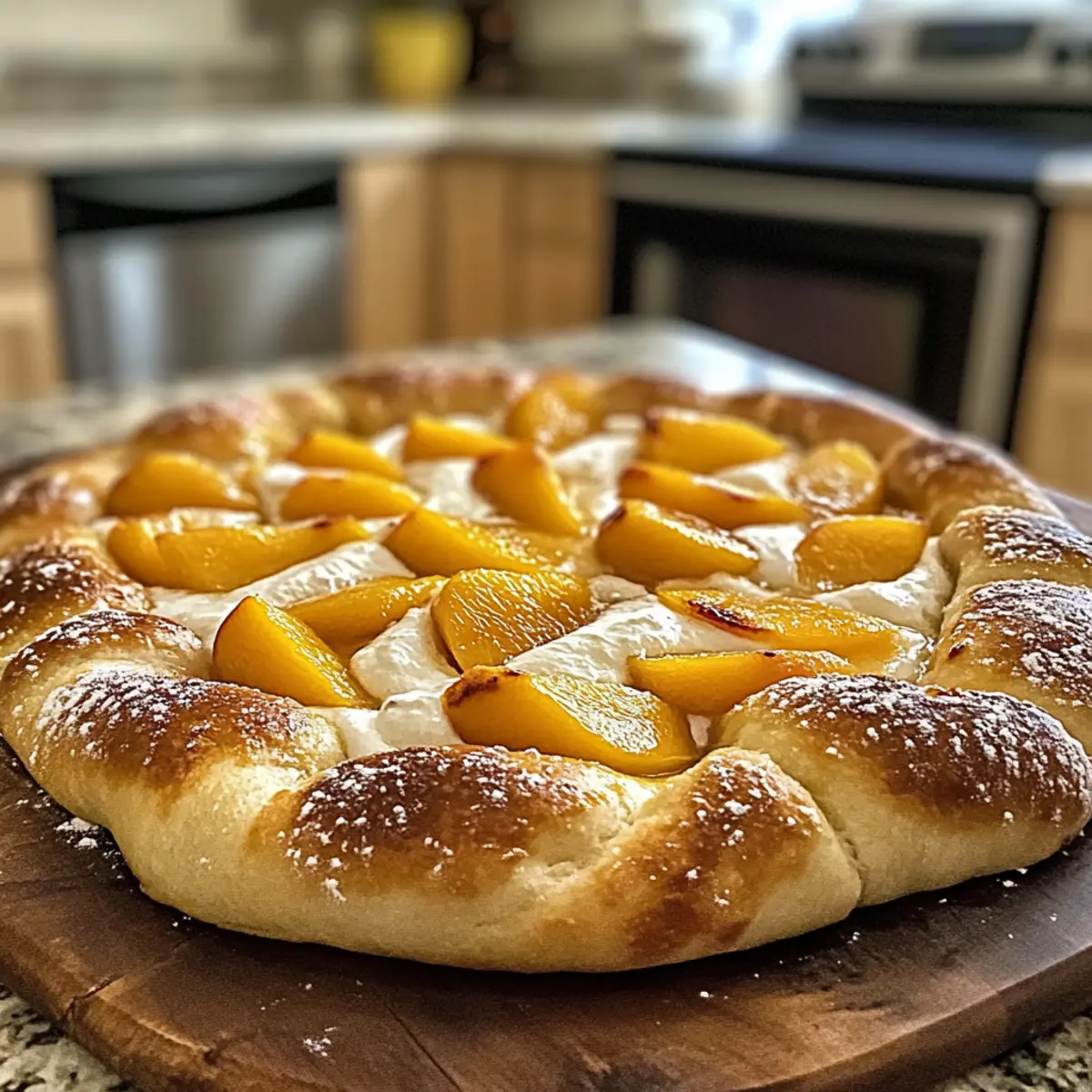 Peaches and Cream Sourdough Focaccia