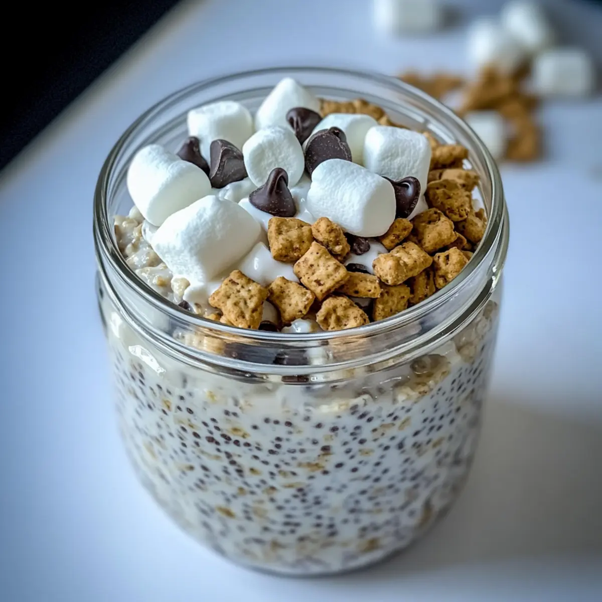 High Protein S’mores Overnight Oats