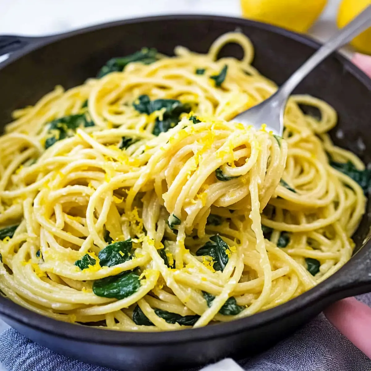 Lemon Spaghetti with Spinach