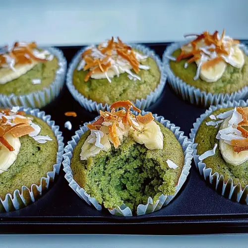 Matcha Muffins with Banana and Coconut