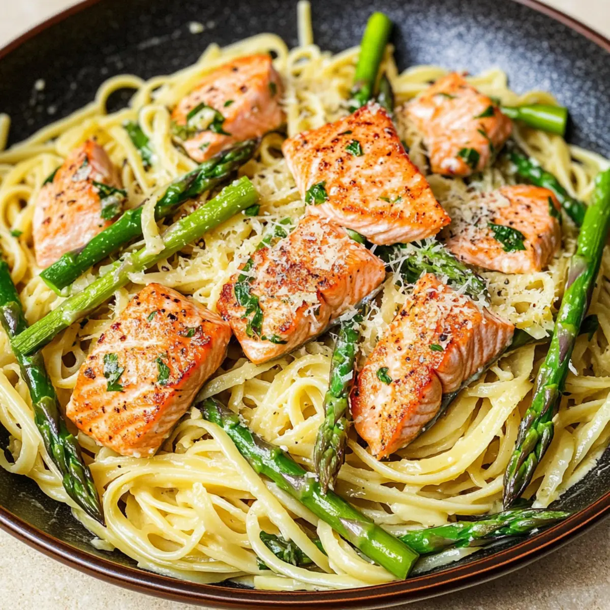 Salmon and Asparagus Pasta