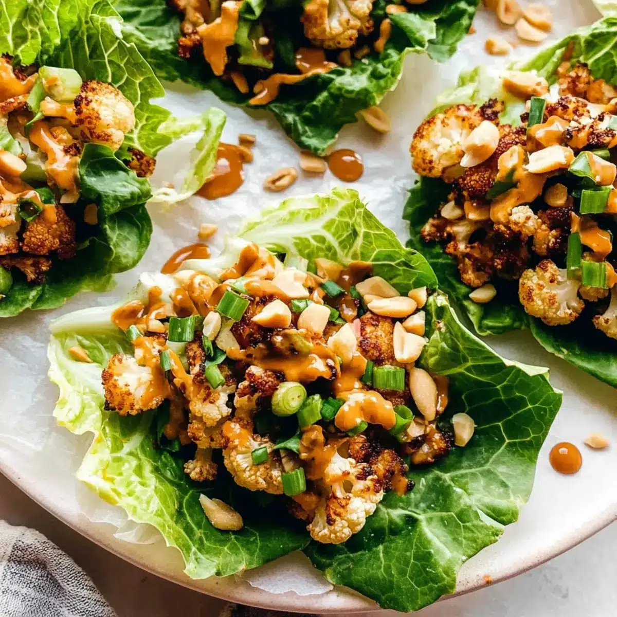 Roasted Cauliflower Lettuce Wraps