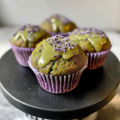Vegan Matcha Lavender Muffins