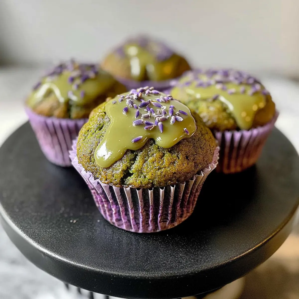 Vegan Matcha Lavender Muffins