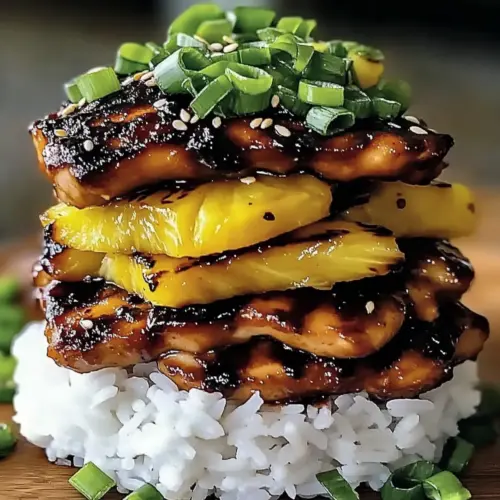 Hawaiian Huli Huli Chicken Stack