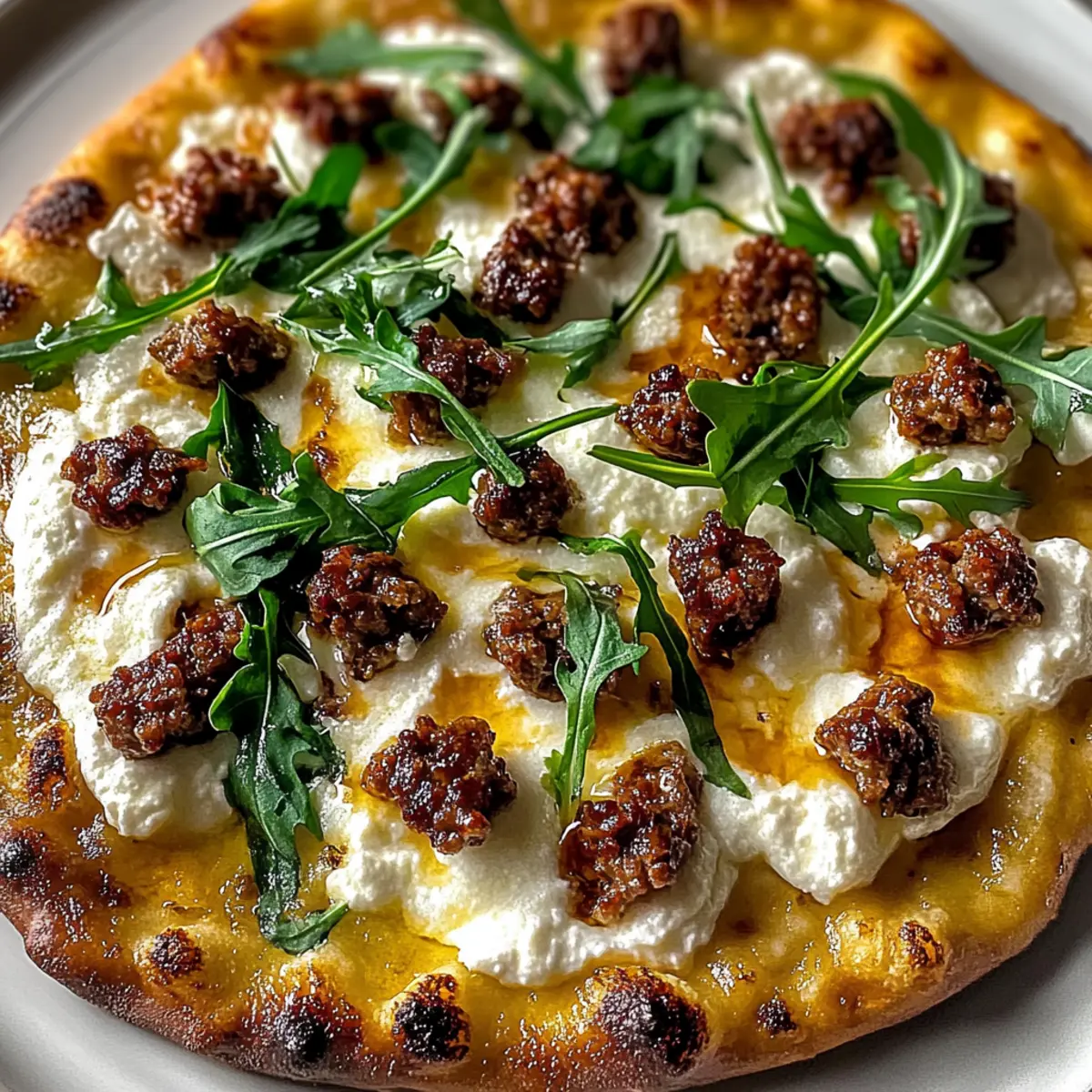 Honey Ricotta Sausage Flatbread