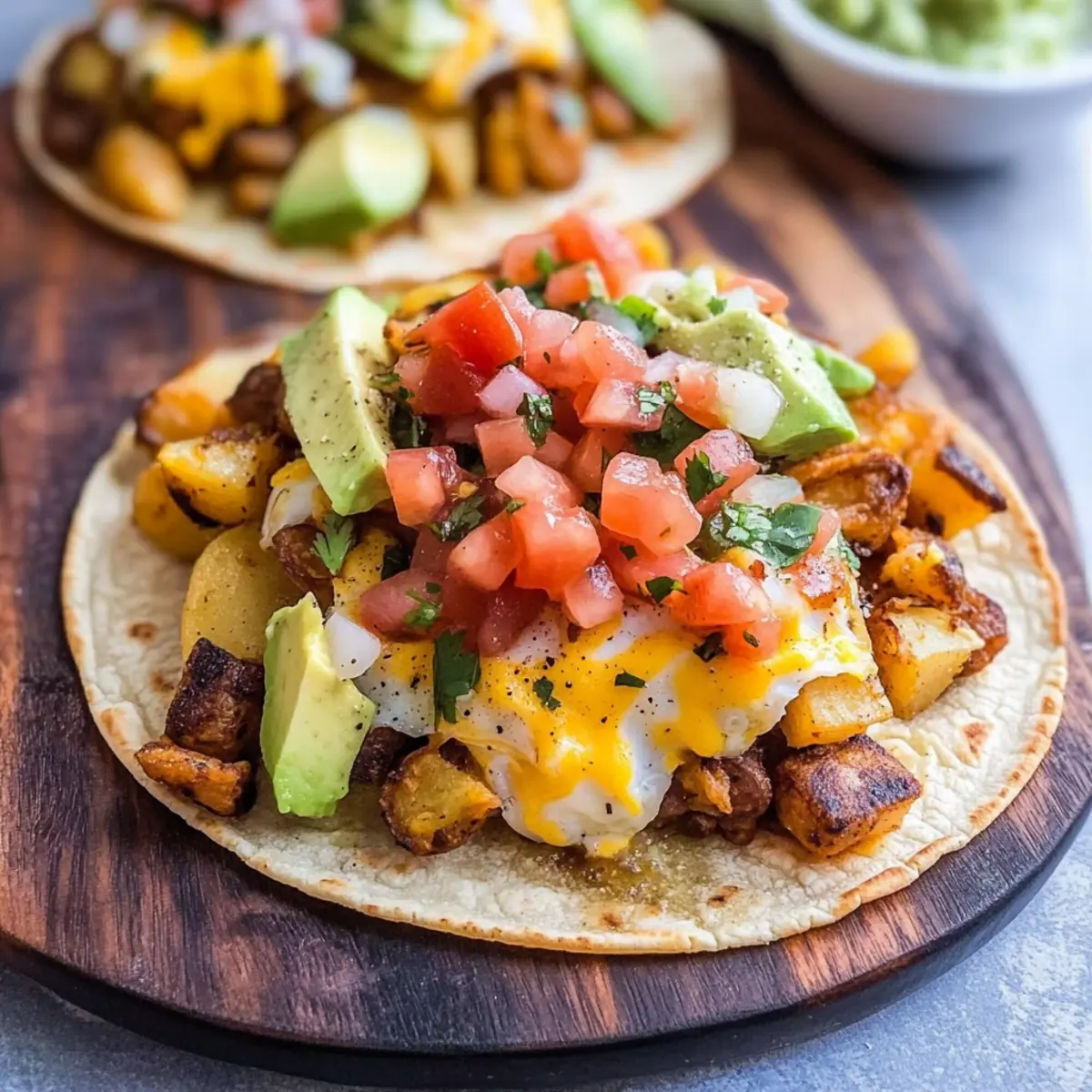 Potato Egg and Cheese Breakfast Tacos