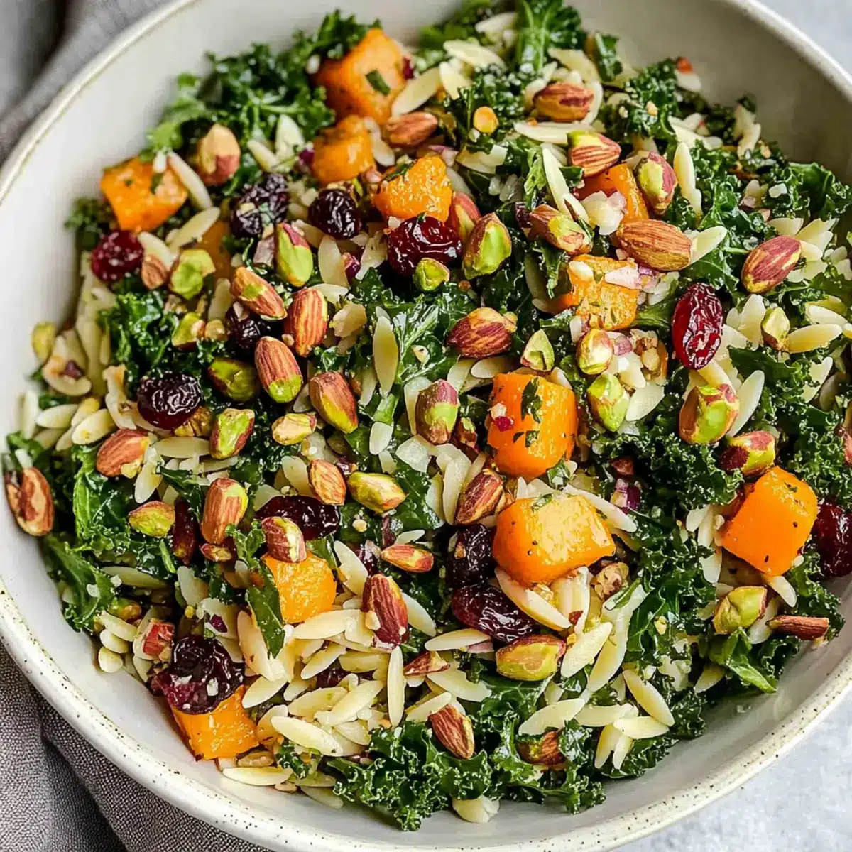 Kale Orzo Salad with Maple Lime Vinaigrette