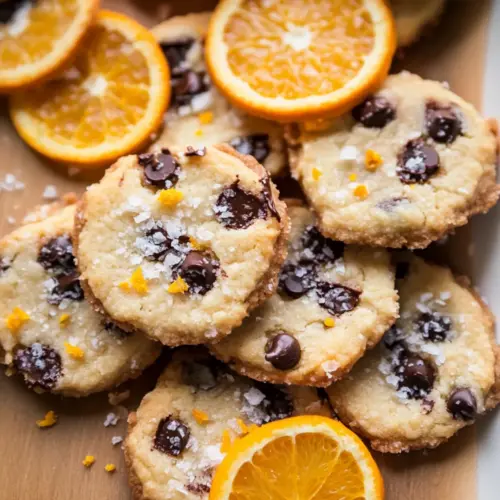 Dark Chocolate Orange Shortbread Cookies