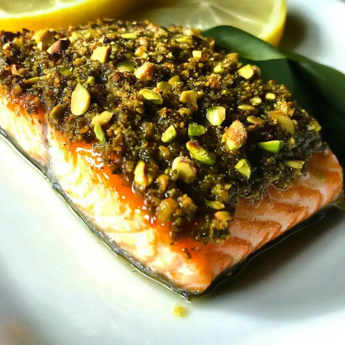 Pistachio Salmon with Lemon